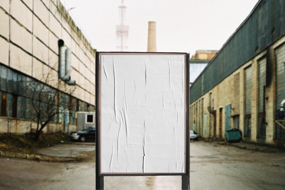 Urban Wrinkled Frame Poster Mockup