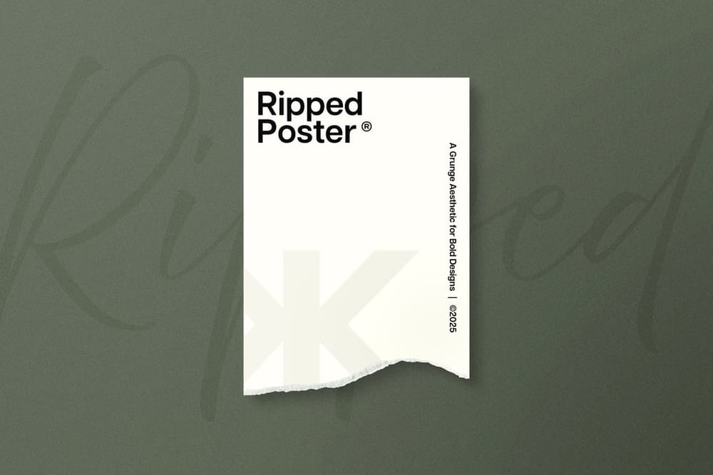 White Paper Ripped Poster Mockup