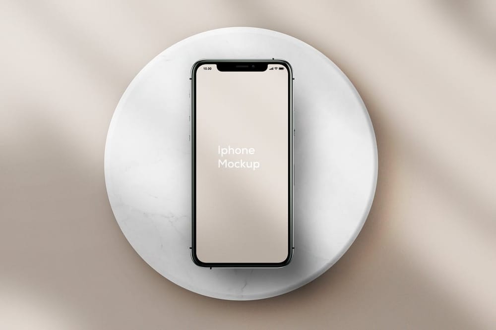iPhone Mockup On Marble