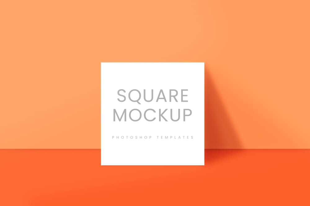 Dusty Square Mockup on Orange Background