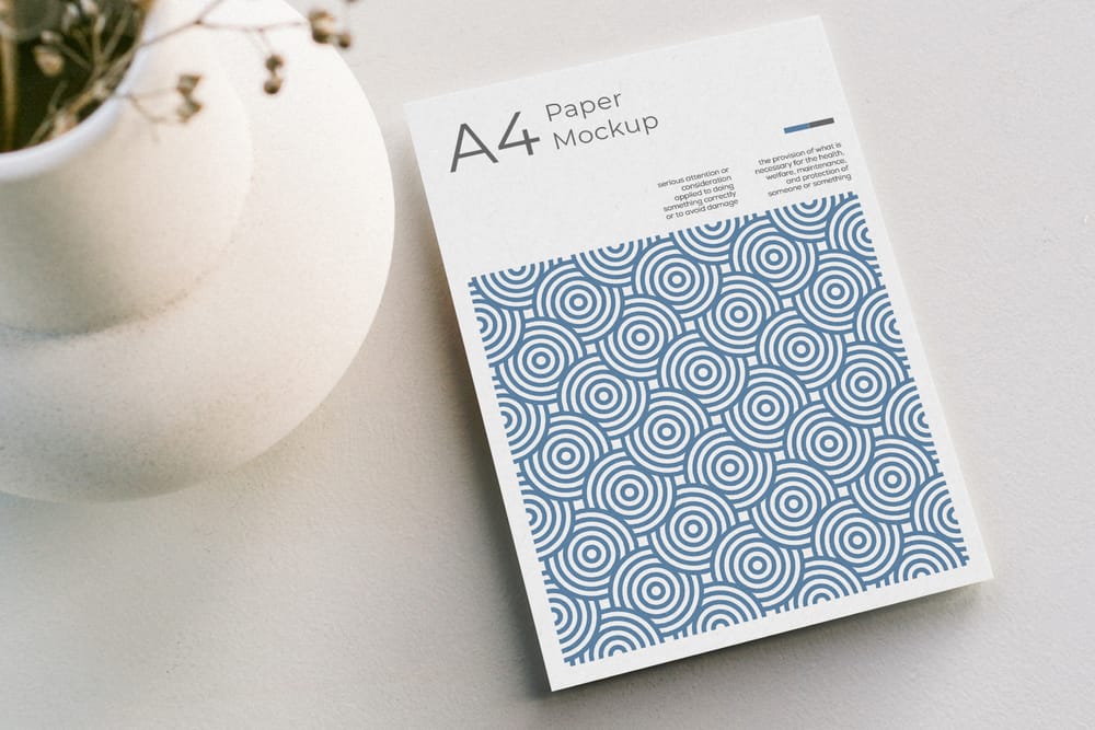 Modern A4 Paper Design Mockup