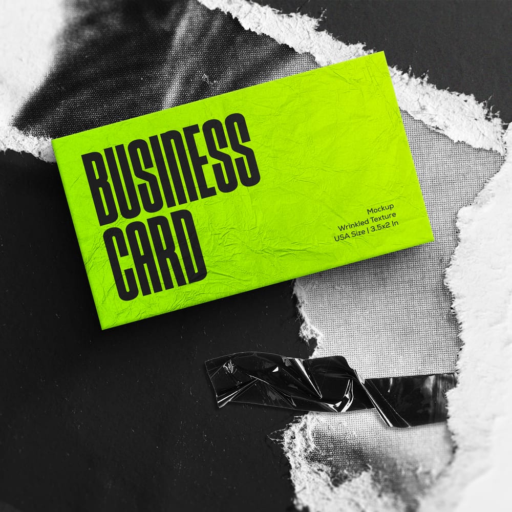 Green Business Card Mock-up
