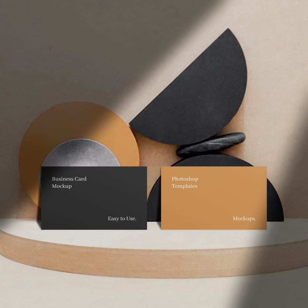 Elegant Square Business Card Mockup