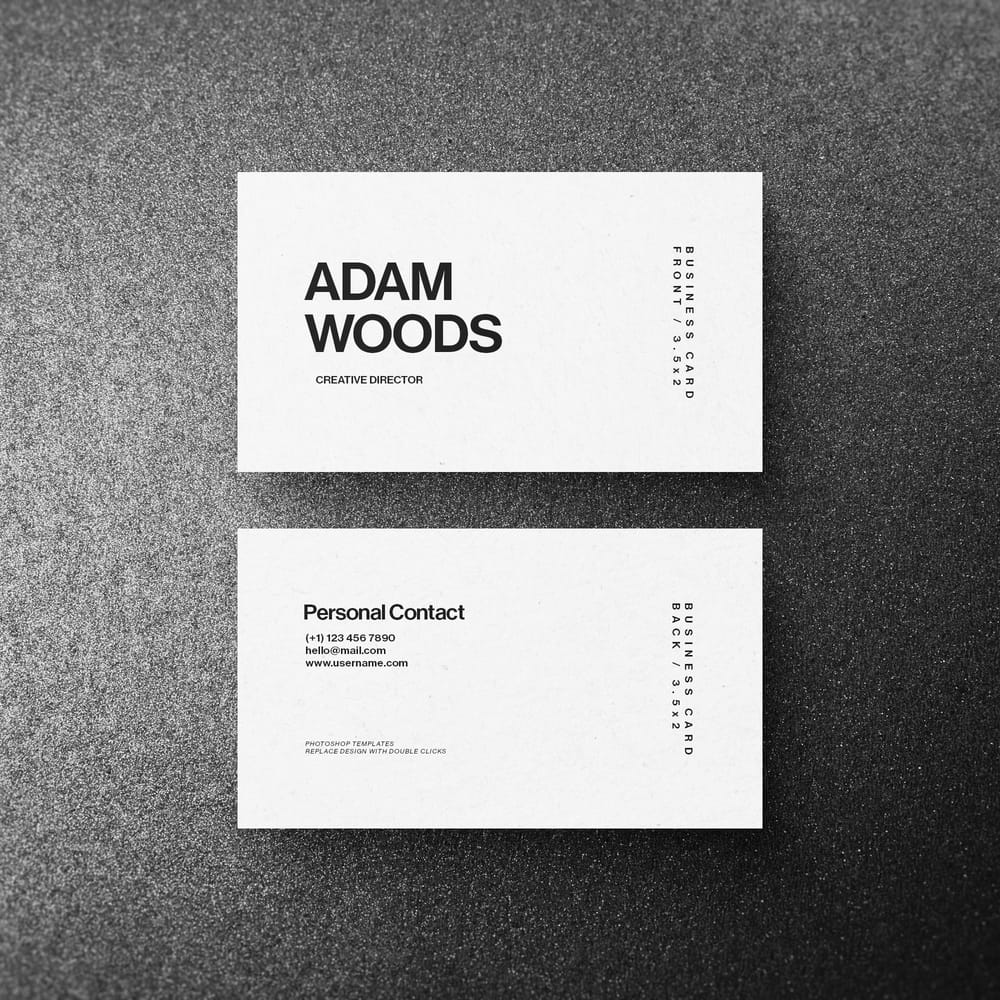 Business Card Mockup on Grain Texture