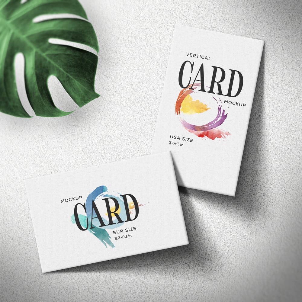 Vertical Business Card Mockups