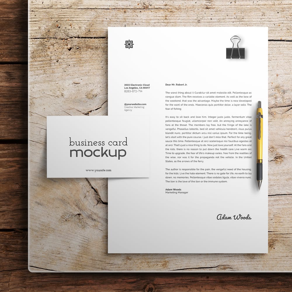 Corporate Letter Card Mockup