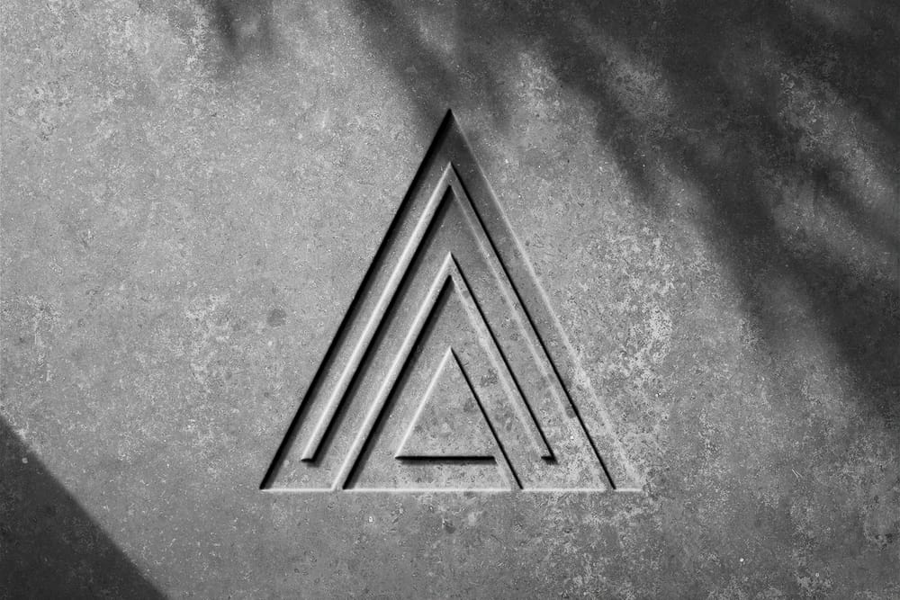 Realistic Concrete Debossed Logo Mockup