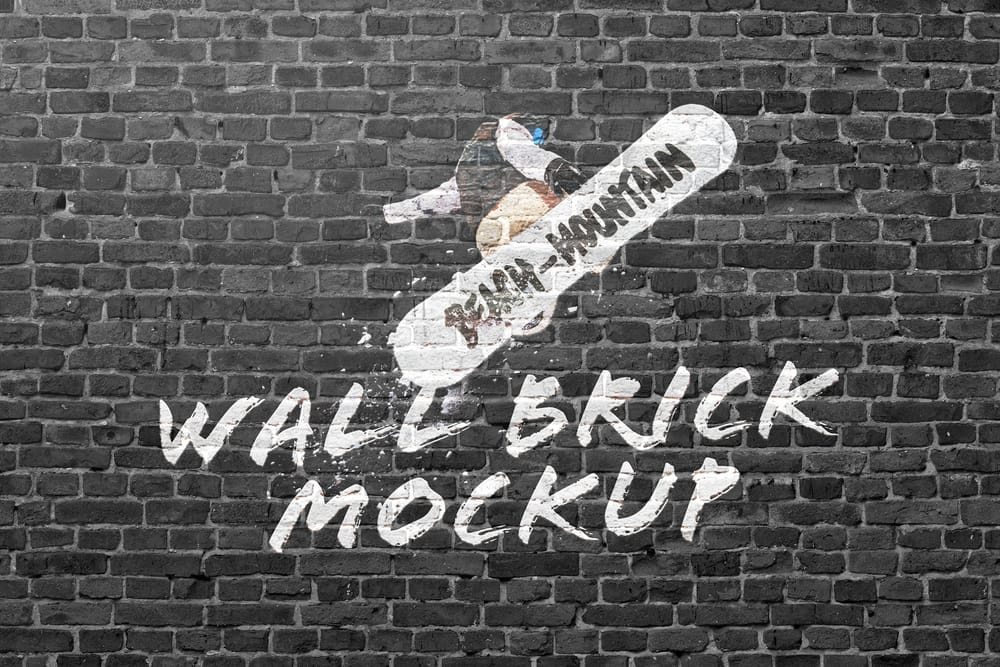 Realistic Graffiti Wall Mockup on Brick Surface