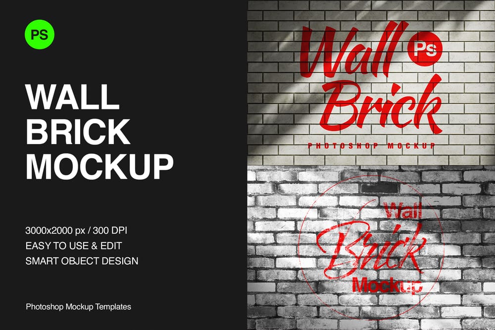 Urban Wall Brick Logo Mockup