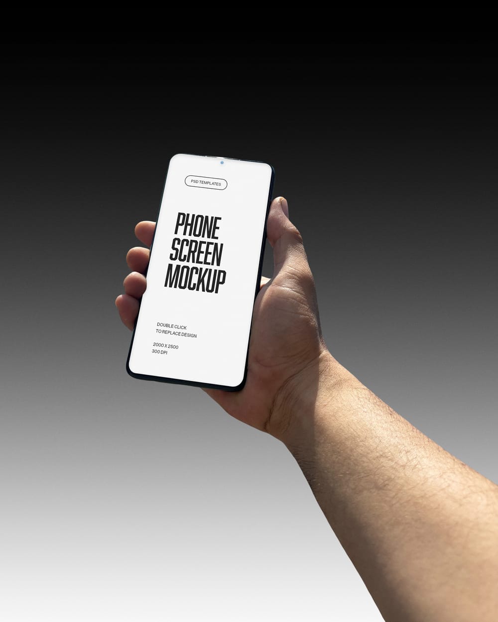 Hand Holding Phone Screen Mockup