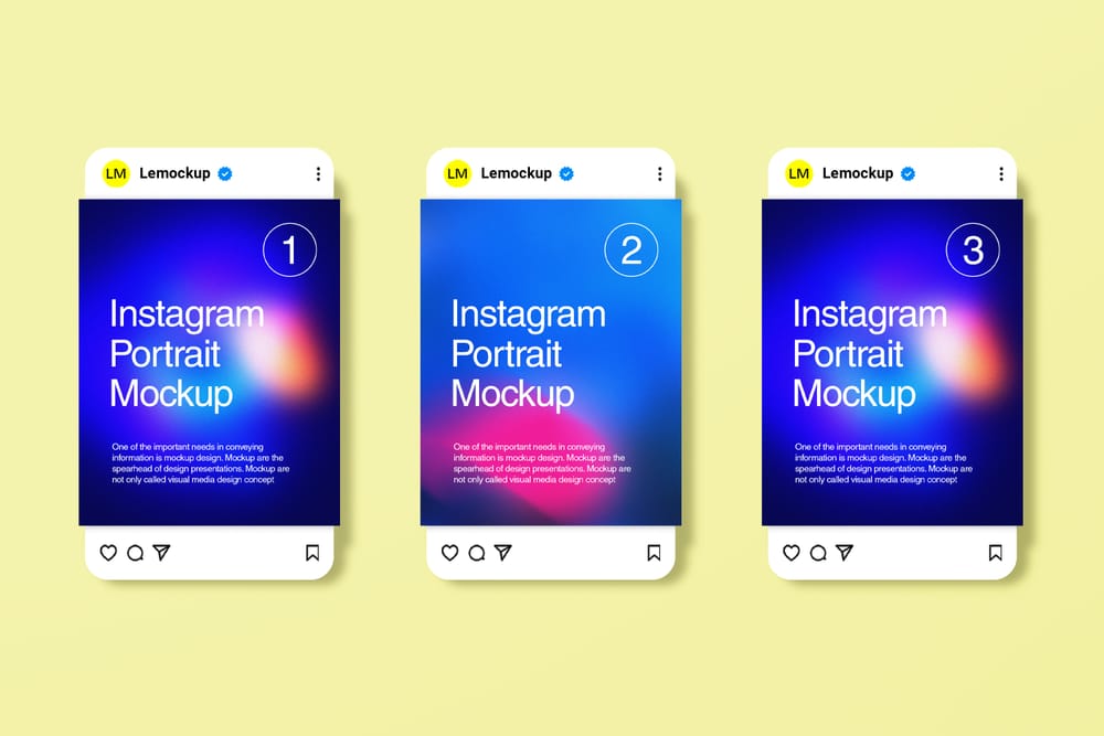 Gradient Instagram Portrait UI Mockup