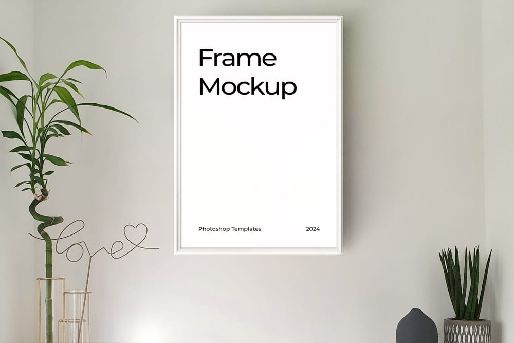 Interior Frame Mockup With Leaf