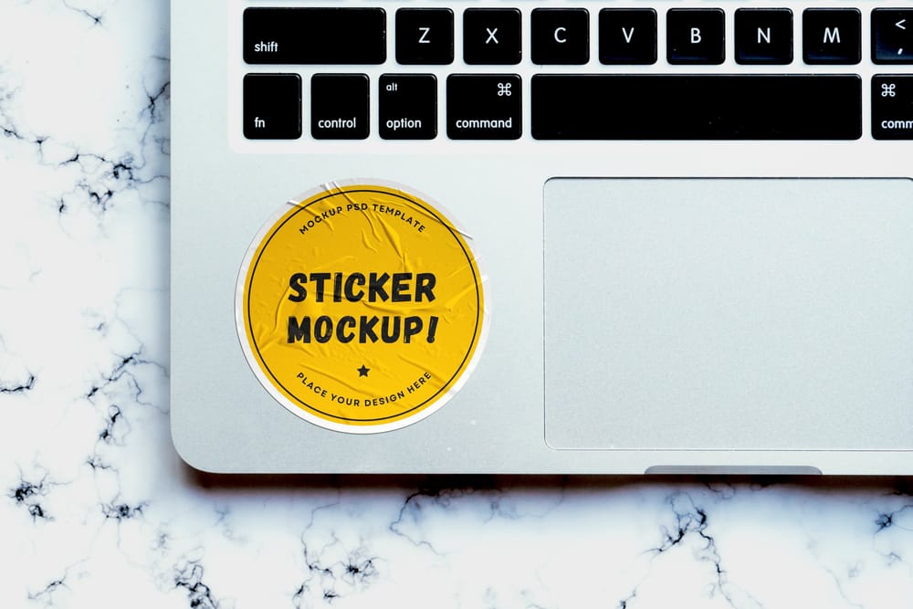 Laptop Sticker Mockup