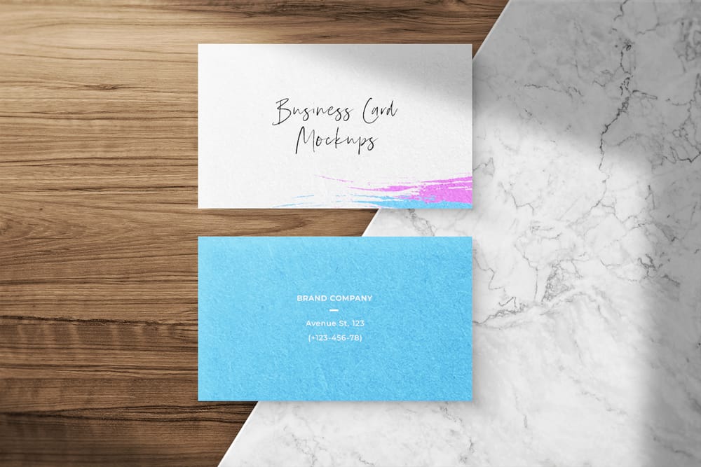 Realistic Business Card on Wood