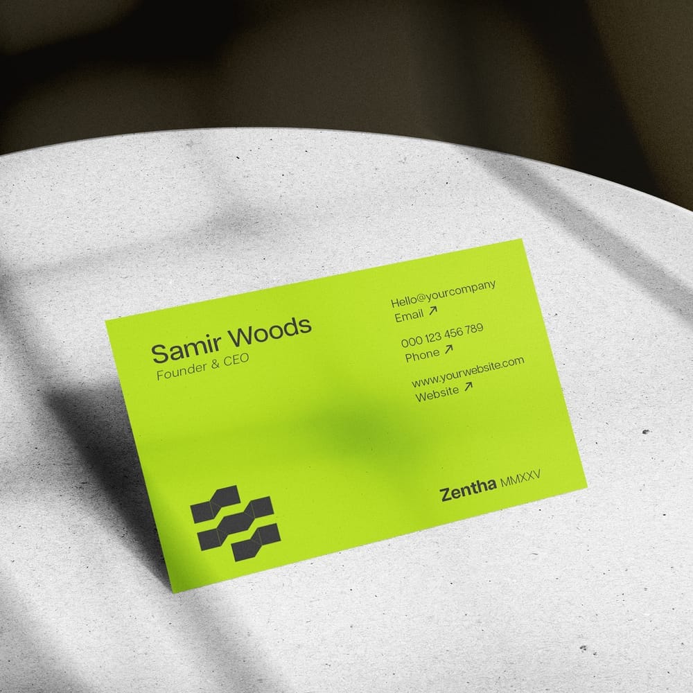 Simple Business Card Mockup On table