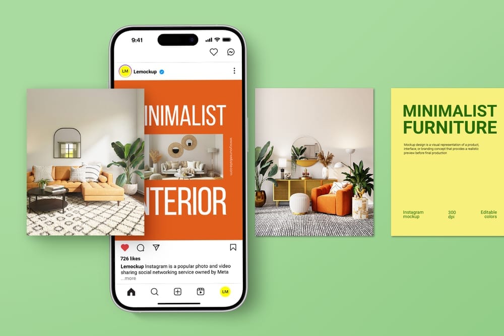 Modern Instagram Portrait Mockup