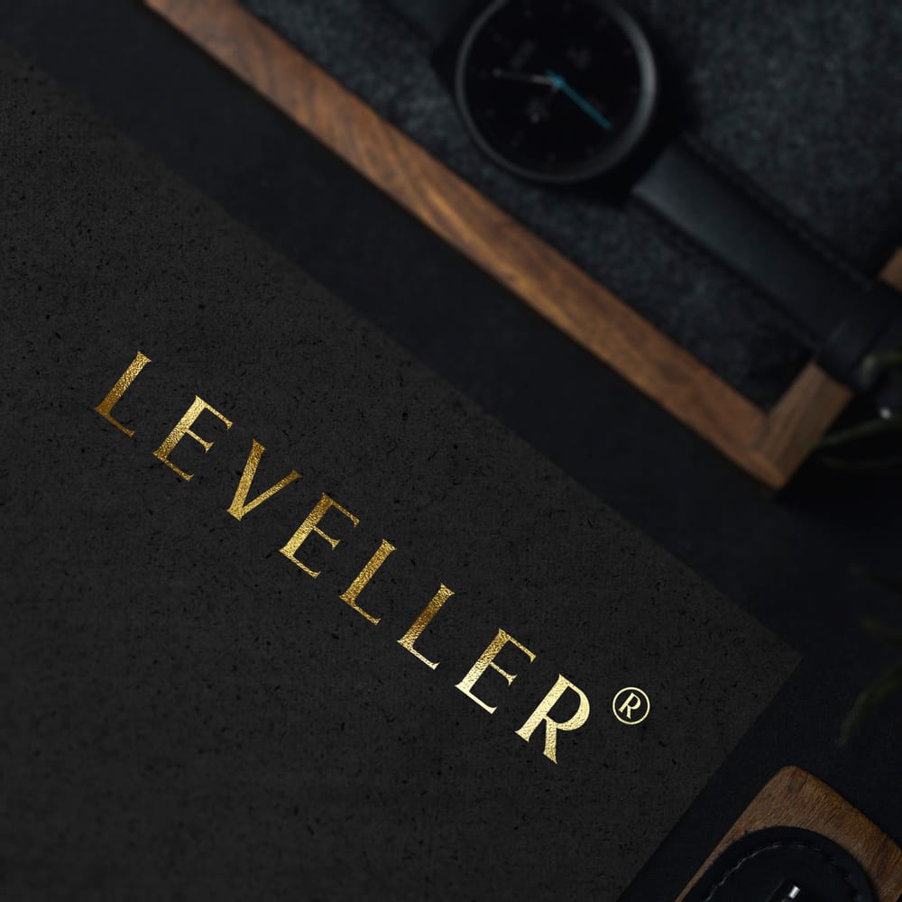 Leveller Black Logo Mockup