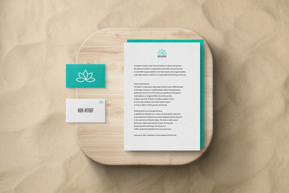 Stationery Branding Mockup With Sands Background