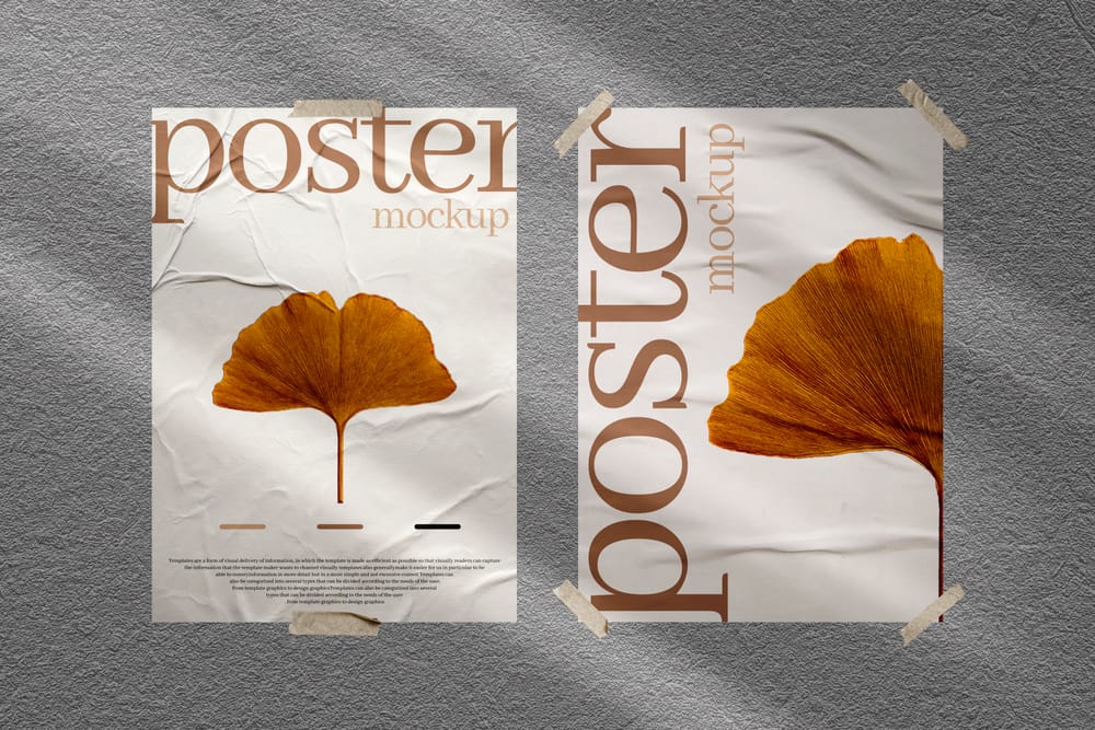 Tape Glued Poster Mockup
