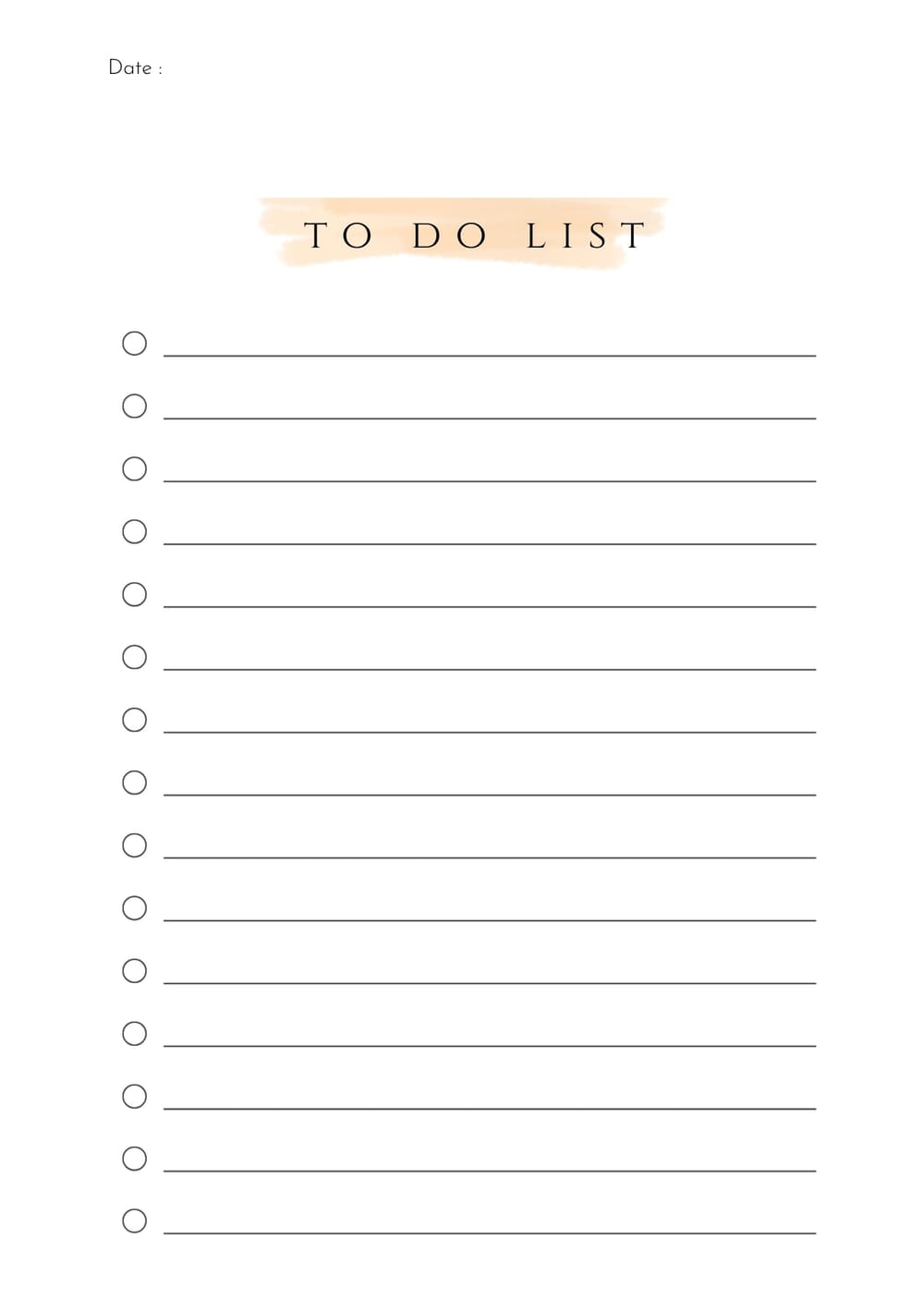 Simple Watercolor To Do List