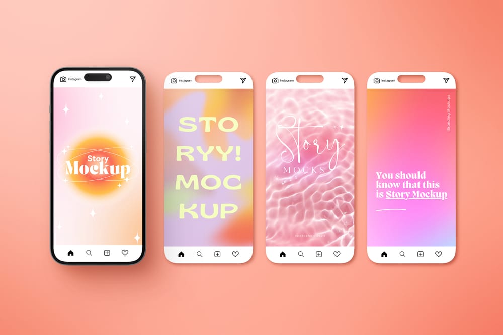 Vibrant Gradient Instagram Post Mockup