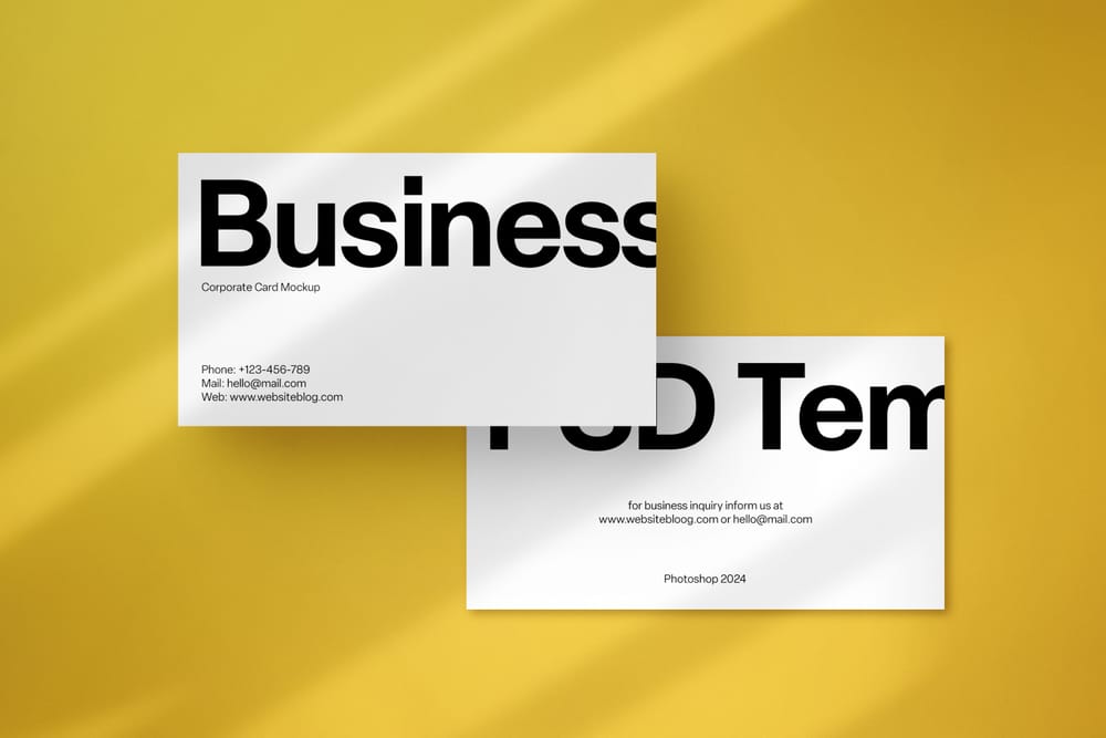 Yellow Business Card Mockup