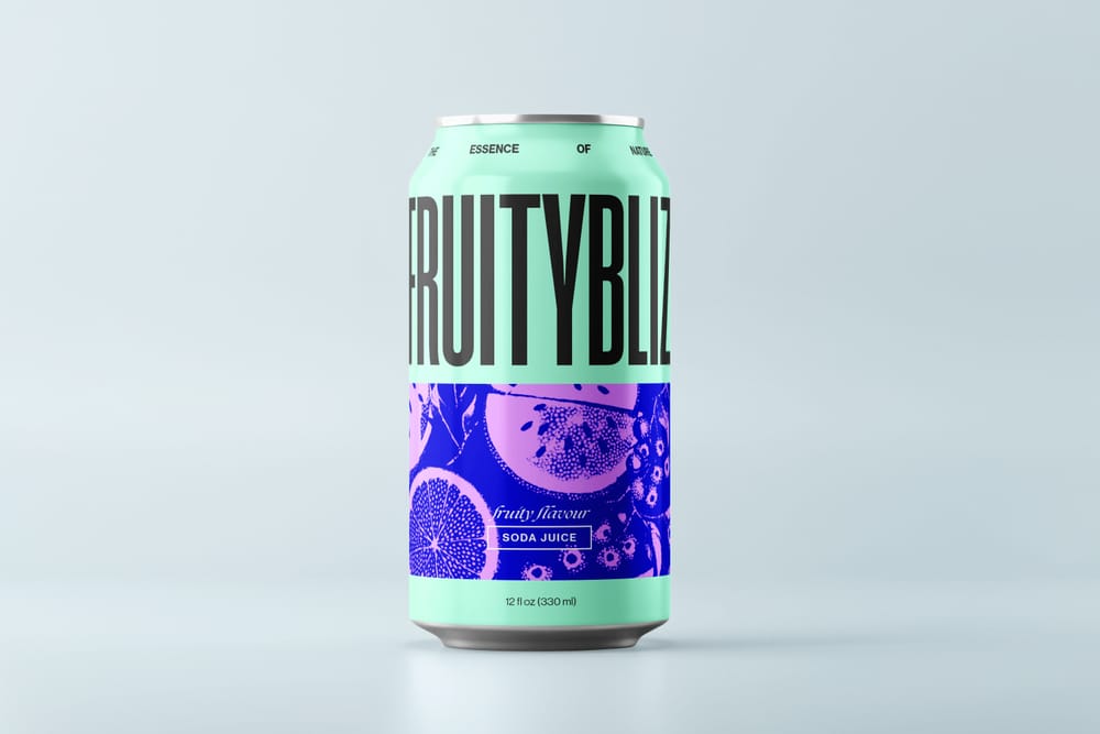 Realistic Drink Can Mockup on Light Background