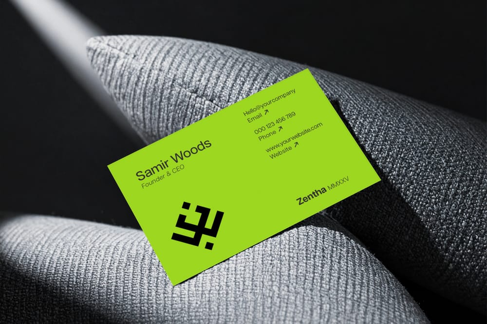 Creative Business Card Mockup on Sofa