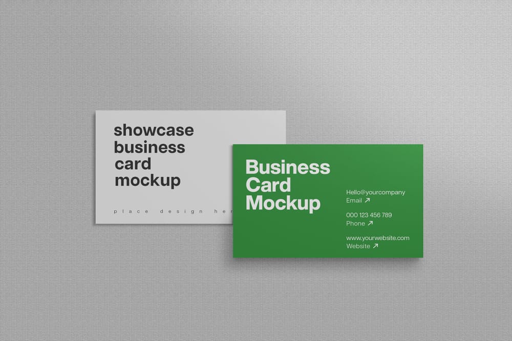 Modern Business Card Mockup on Fabric Background