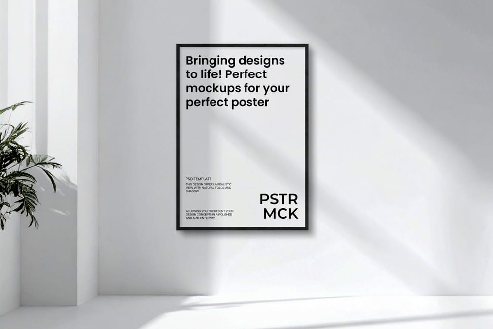 Minimal Poster Frame Mockup with Shadows