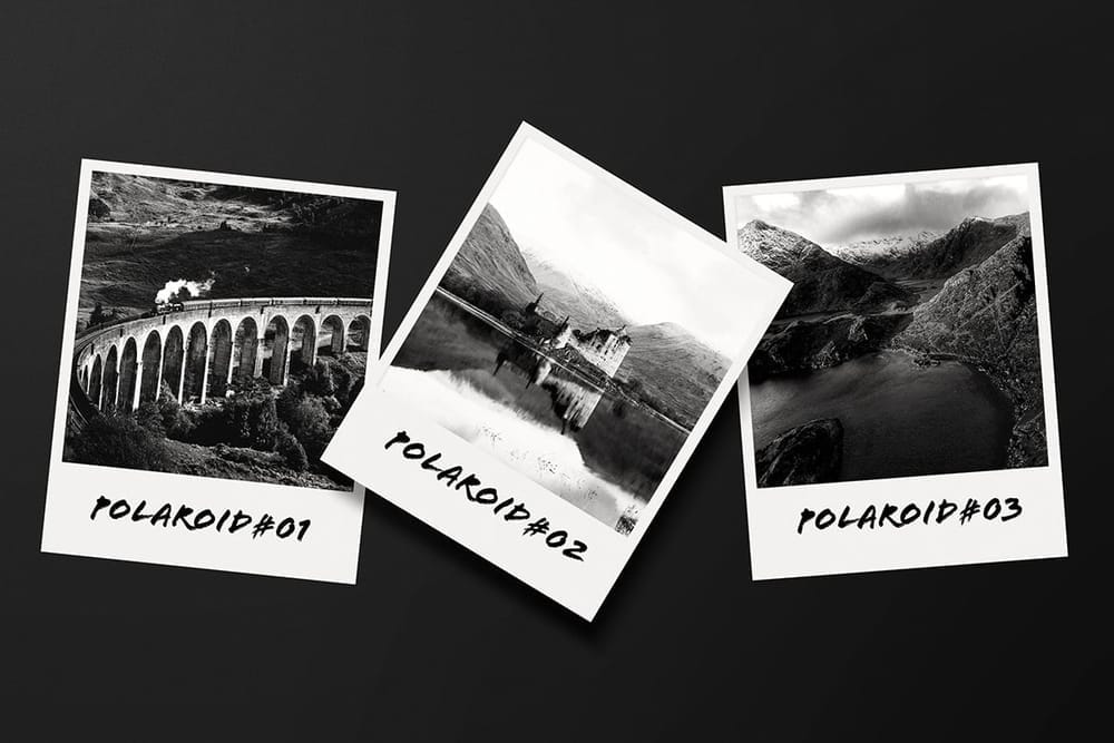 Modern Polaroid Photo Display Mockup