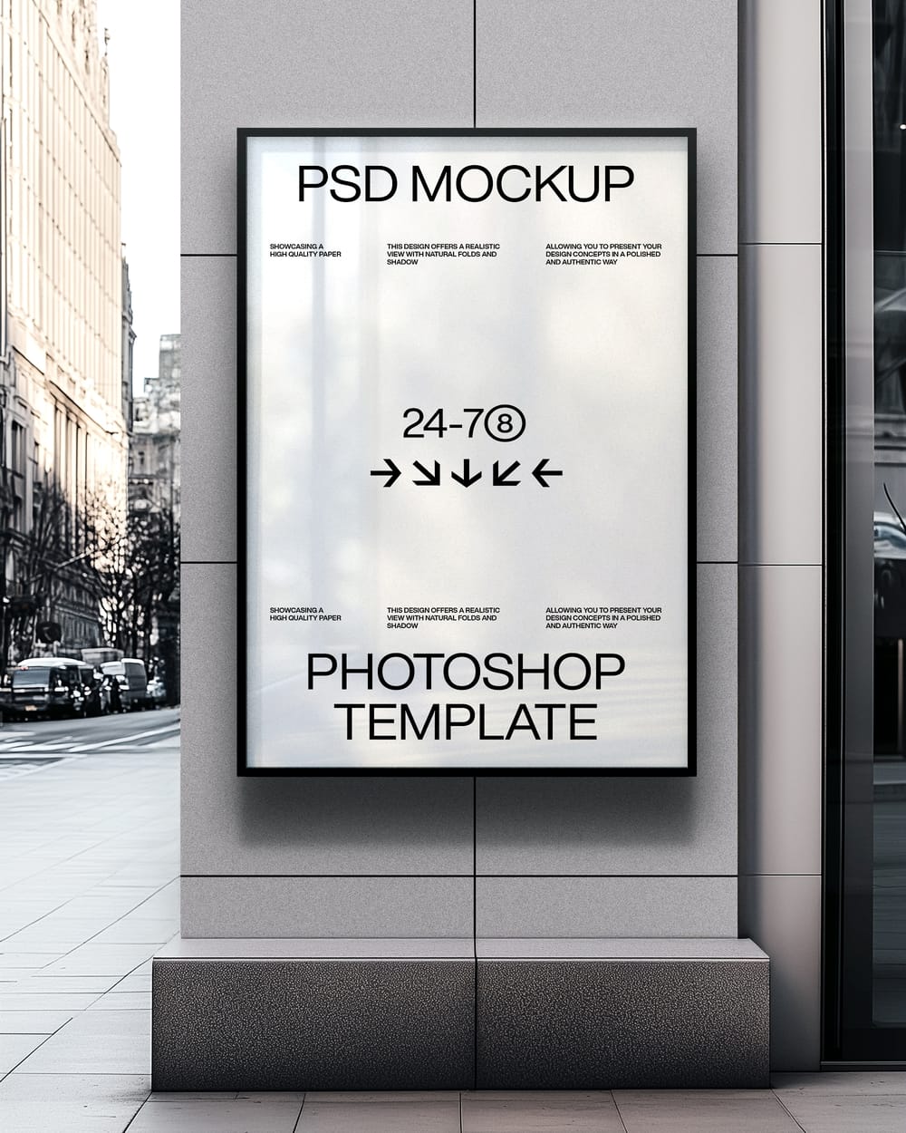 Poster Billboard Mockup on Street
