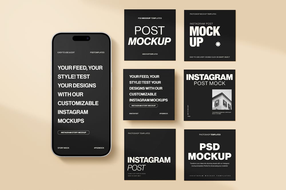Minimalist Instagram Mockup for Stories and Posts