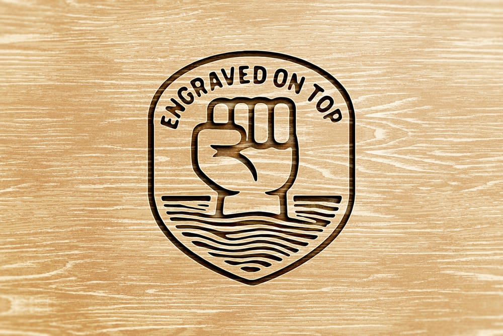 Wood Engrave Logo Mockup