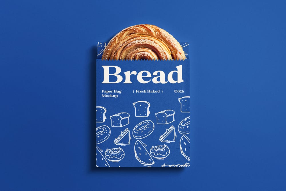 Bread Paper Bag Mockup