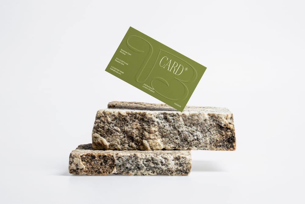 Emboss Business Card Mockup