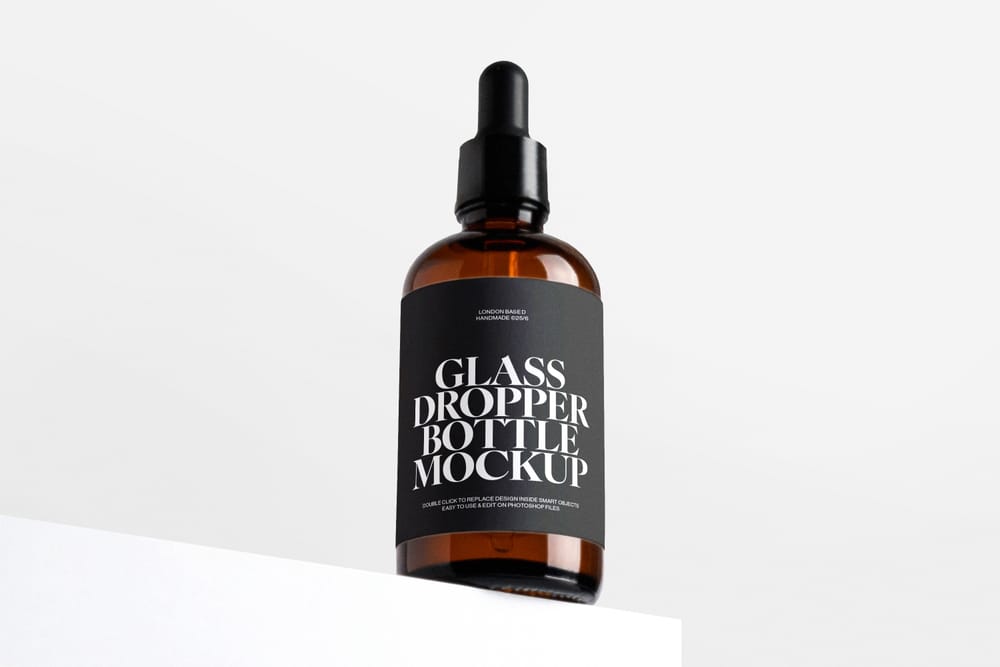Glass Dropper Bottle Mockup