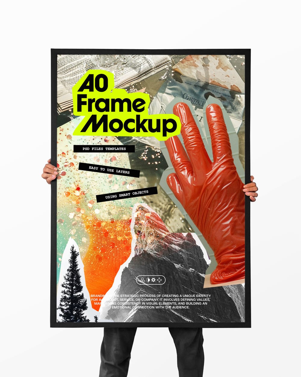 Hand Holding A0 Frame Mockup