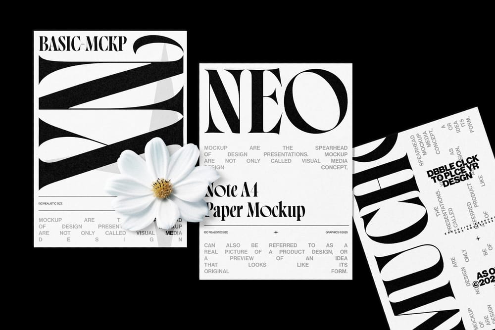 Minimal Note A4 Paper Mockup