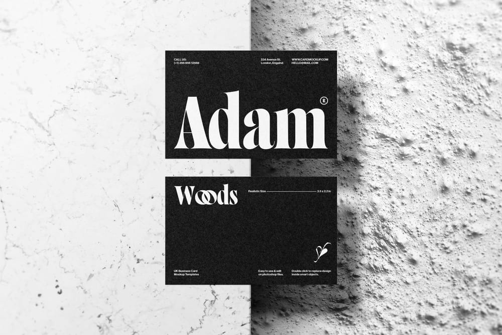 Realistic UK Business Card Mockup