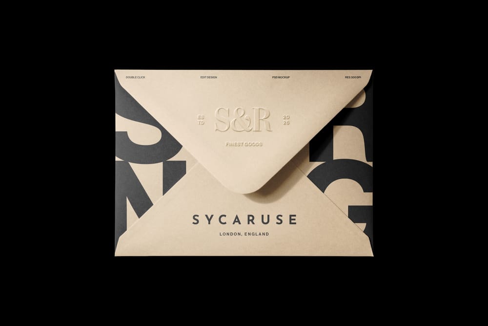 Envelope Mockup with Emboss Stamp