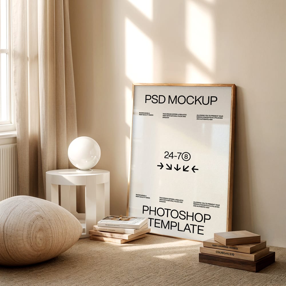 A0 Frame Mockup in Cozy Interior