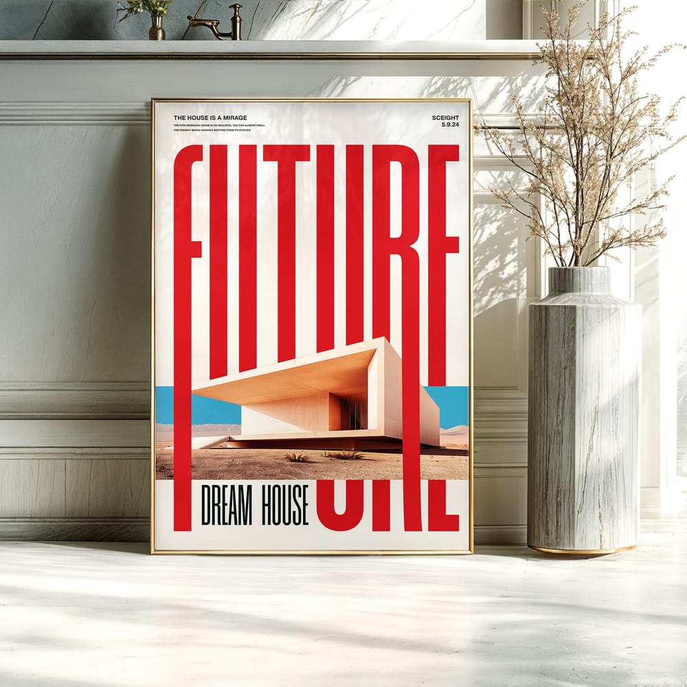 A2 Frame Mockup In Luxury Kitchen Interior