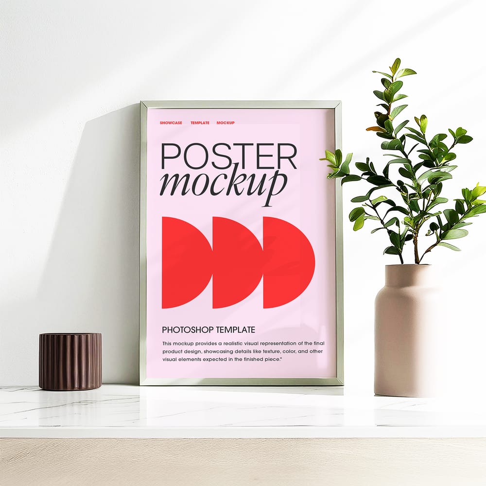 A4 Frame Mockup On Marble