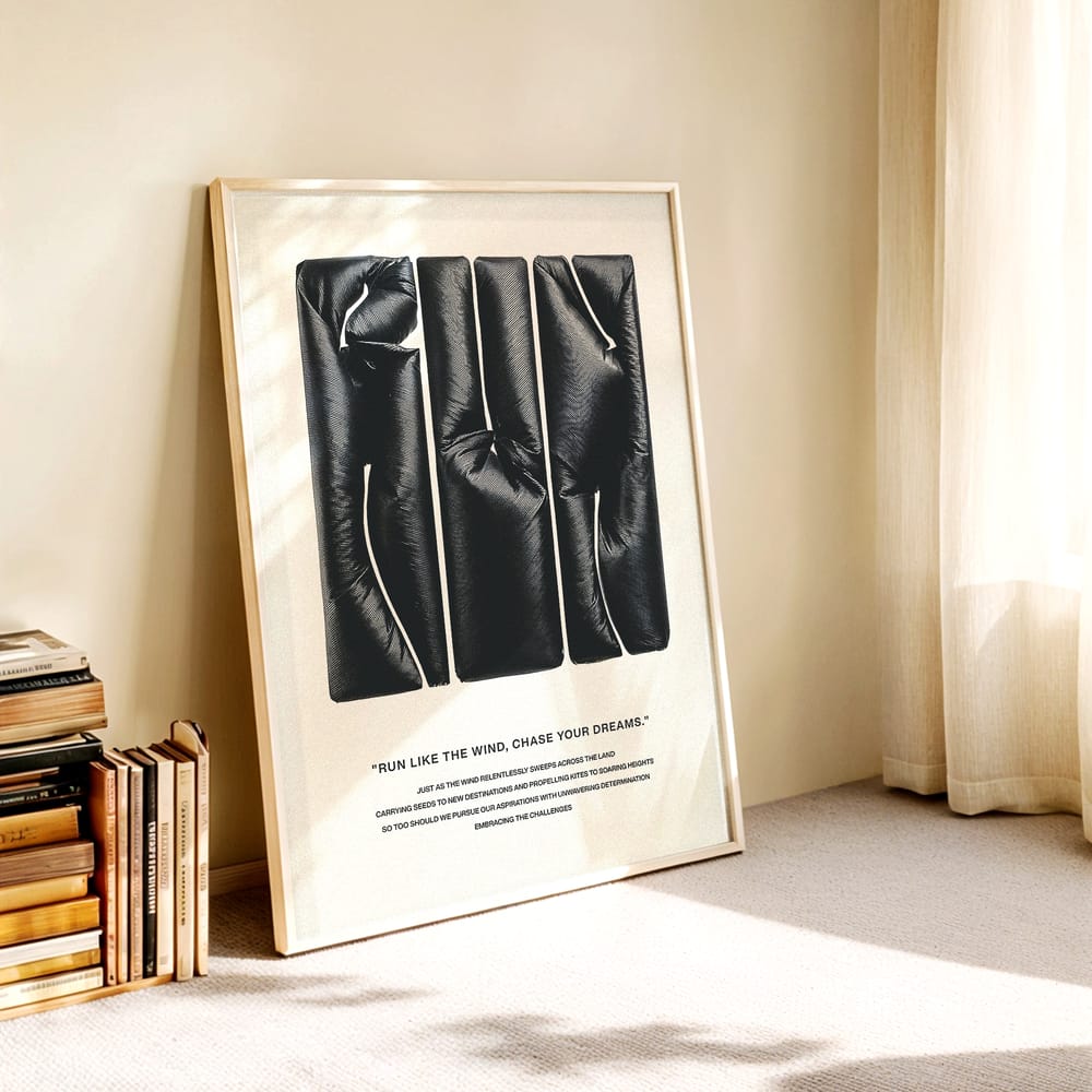 Cozy Interior Wooden A0 Frame Mockup