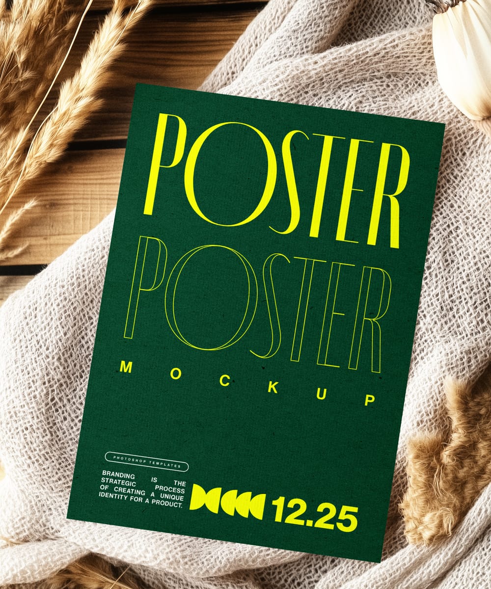 Poster Mockup with Boho Scene