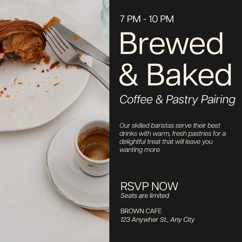 Brewed & Baked Coffee Shop Instagram Post Template