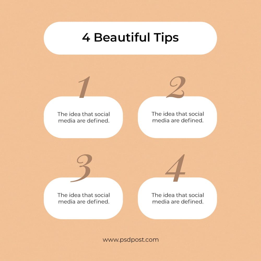 4 Beutiful Tips Instagram Post Template