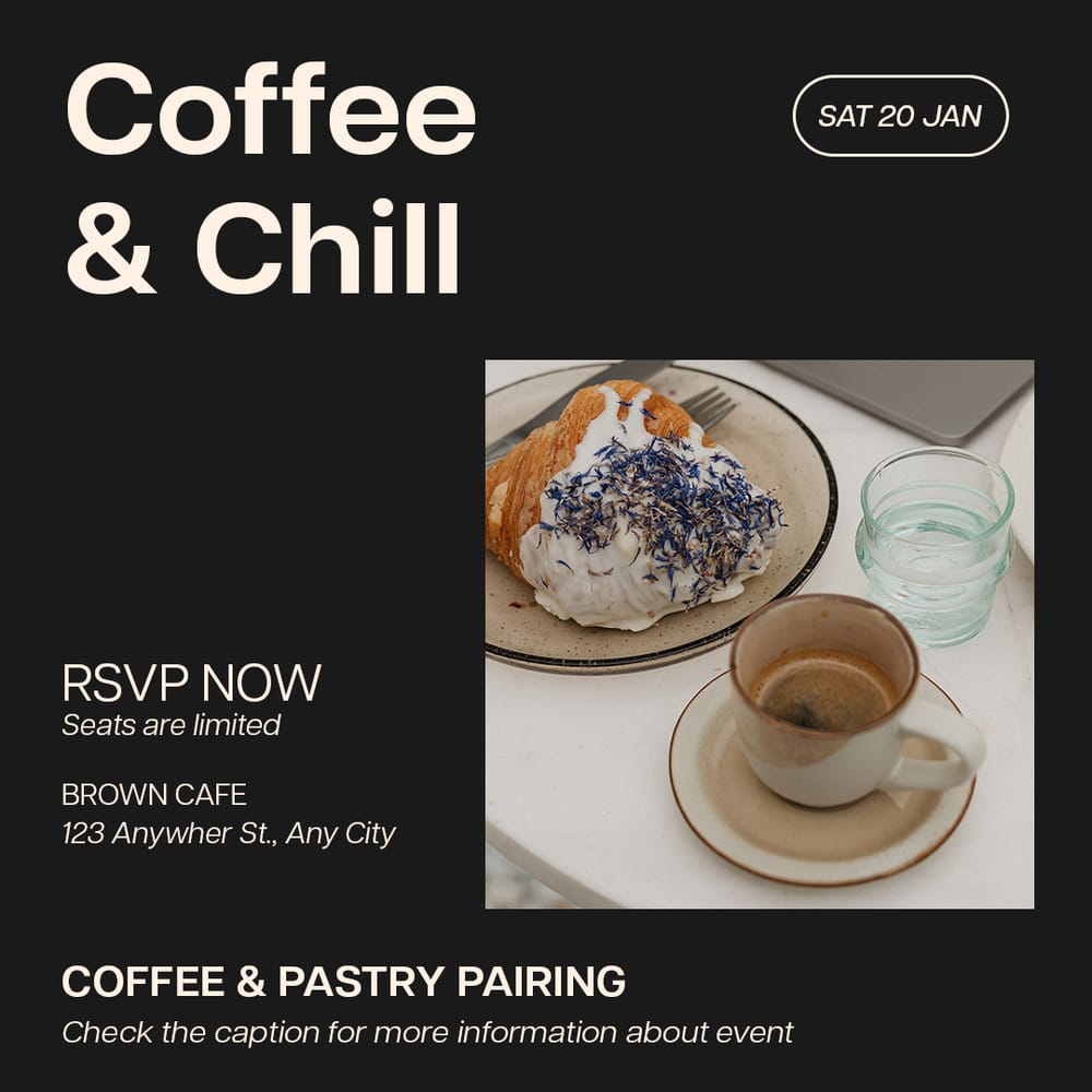 Coffee & Chill Coffee Shop Instagram Post Template