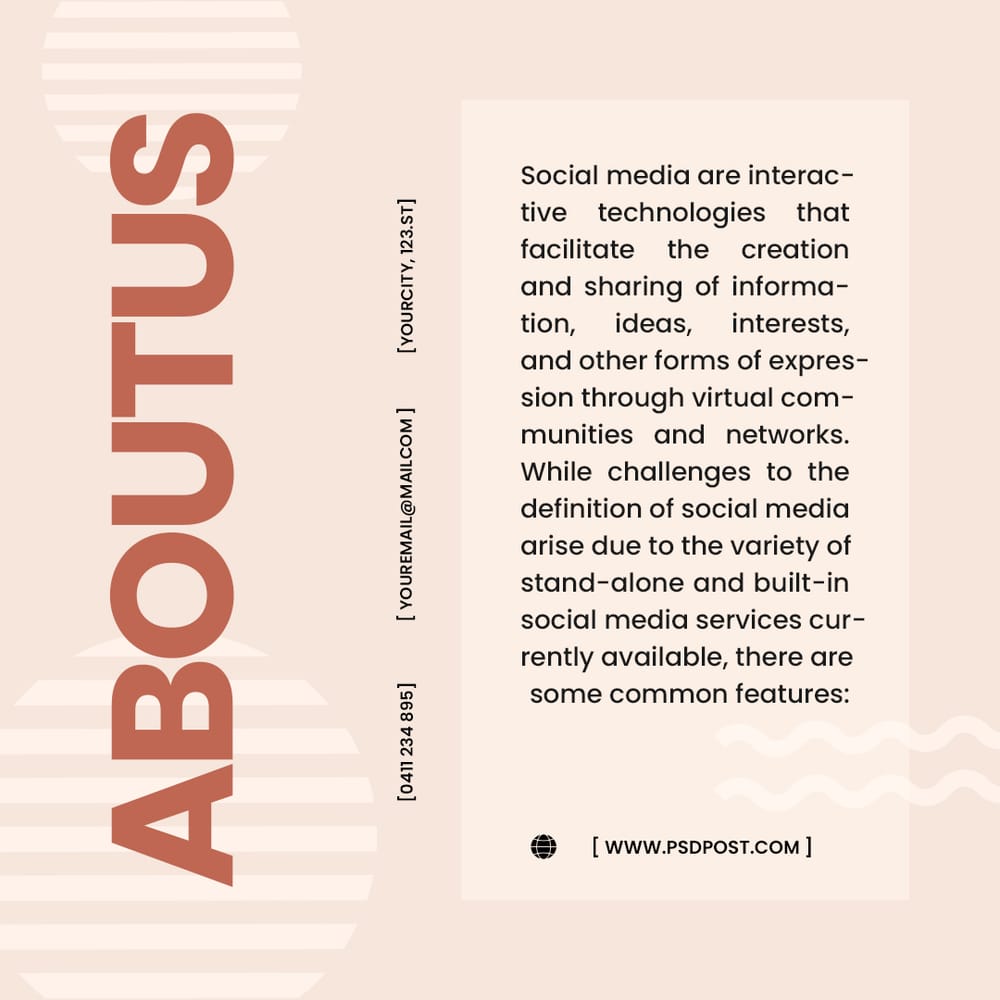 About Us Instagram Post Template